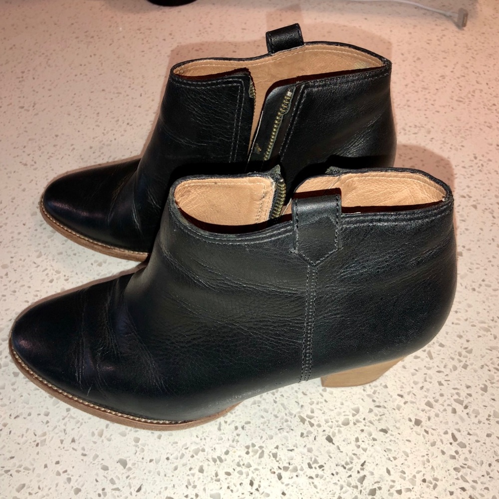 Black Leather Madewell Boots